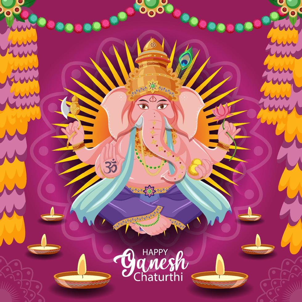 poster di felice ganesh chaturthi vettore