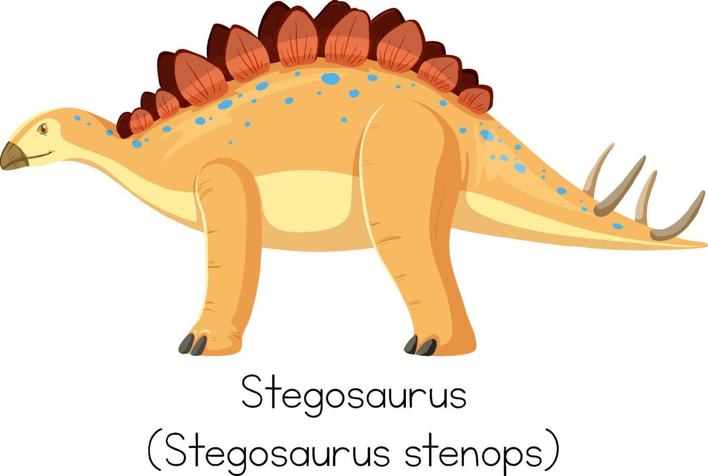 stegosauro di colore arancione vettore