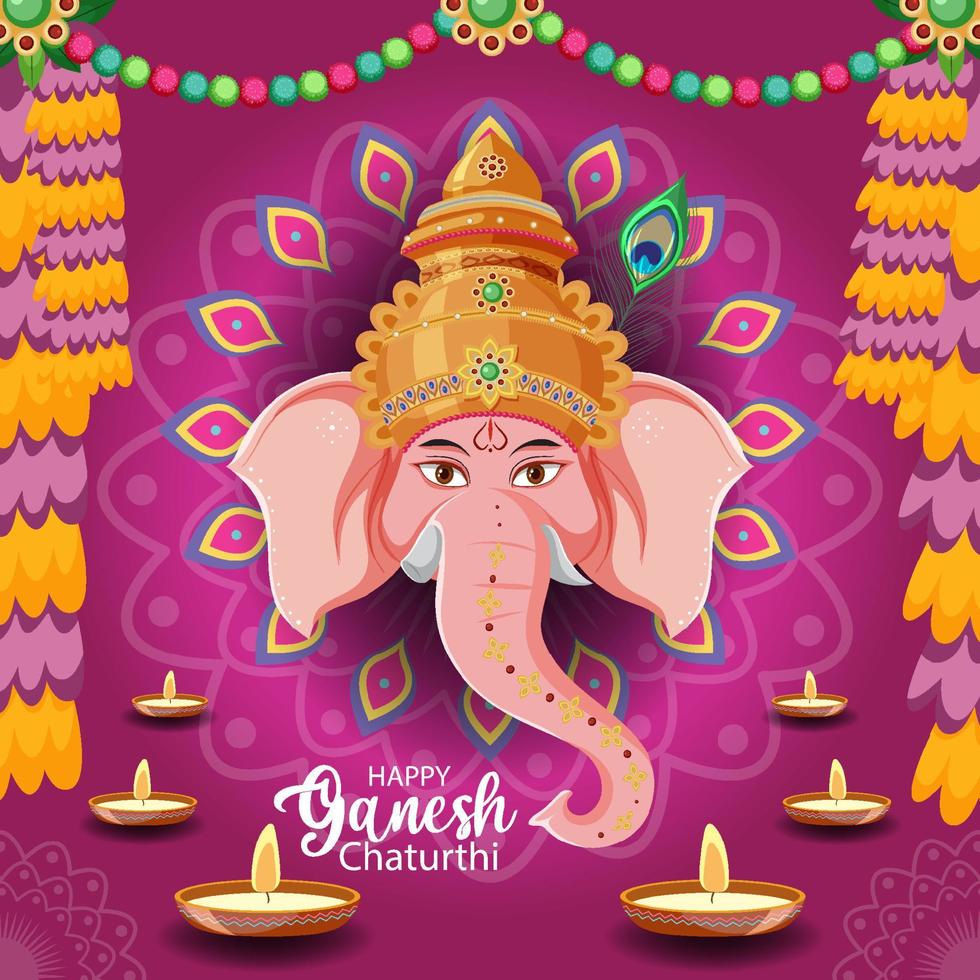 poster di felice ganesh chaturthi vettore