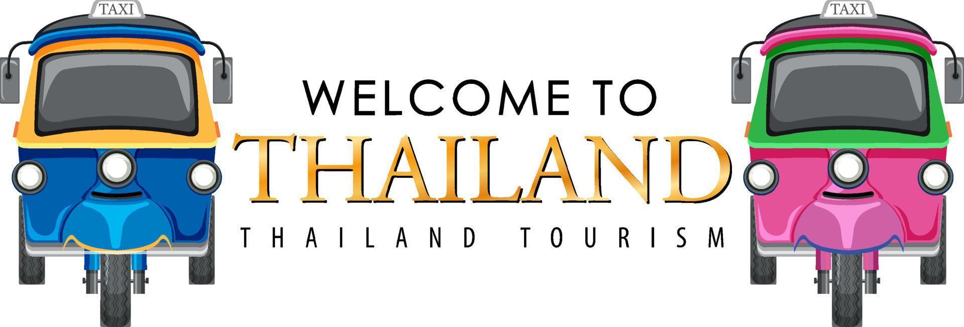 bangkok thailandia tuk tuk viaggio e icona turistica vettore