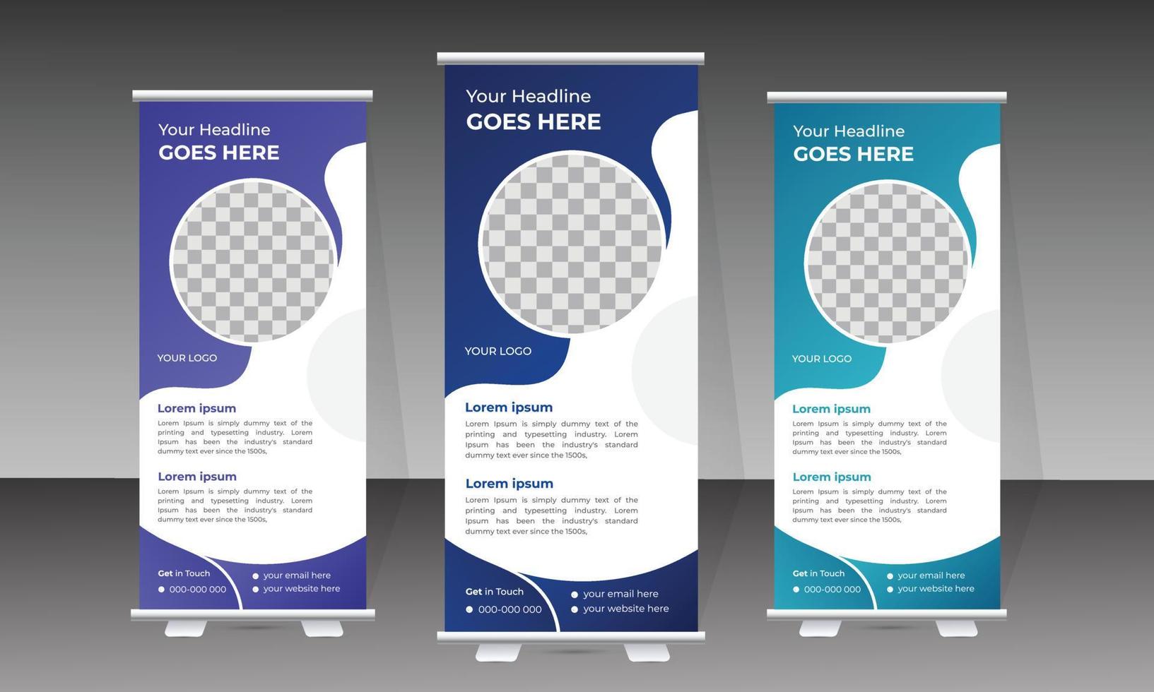 design di banner roll up medico vettore