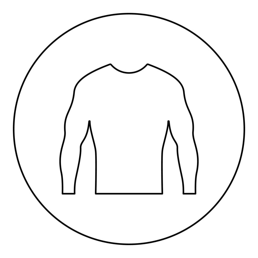 icona rashguard rushguard in cerchio rotondo colore nero illustrazione vettoriale immagine contorno linea di contorno stile sottile