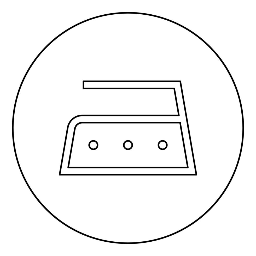 la stiratura è consentita ad alta temperatura fino a duecento 200 gradi simboli per la cura dei vestiti concetto di lavaggio icona del segno di lavanderia in cerchio contorno rotondo colore nero illustrazione vettoriale immagine in stile piatto