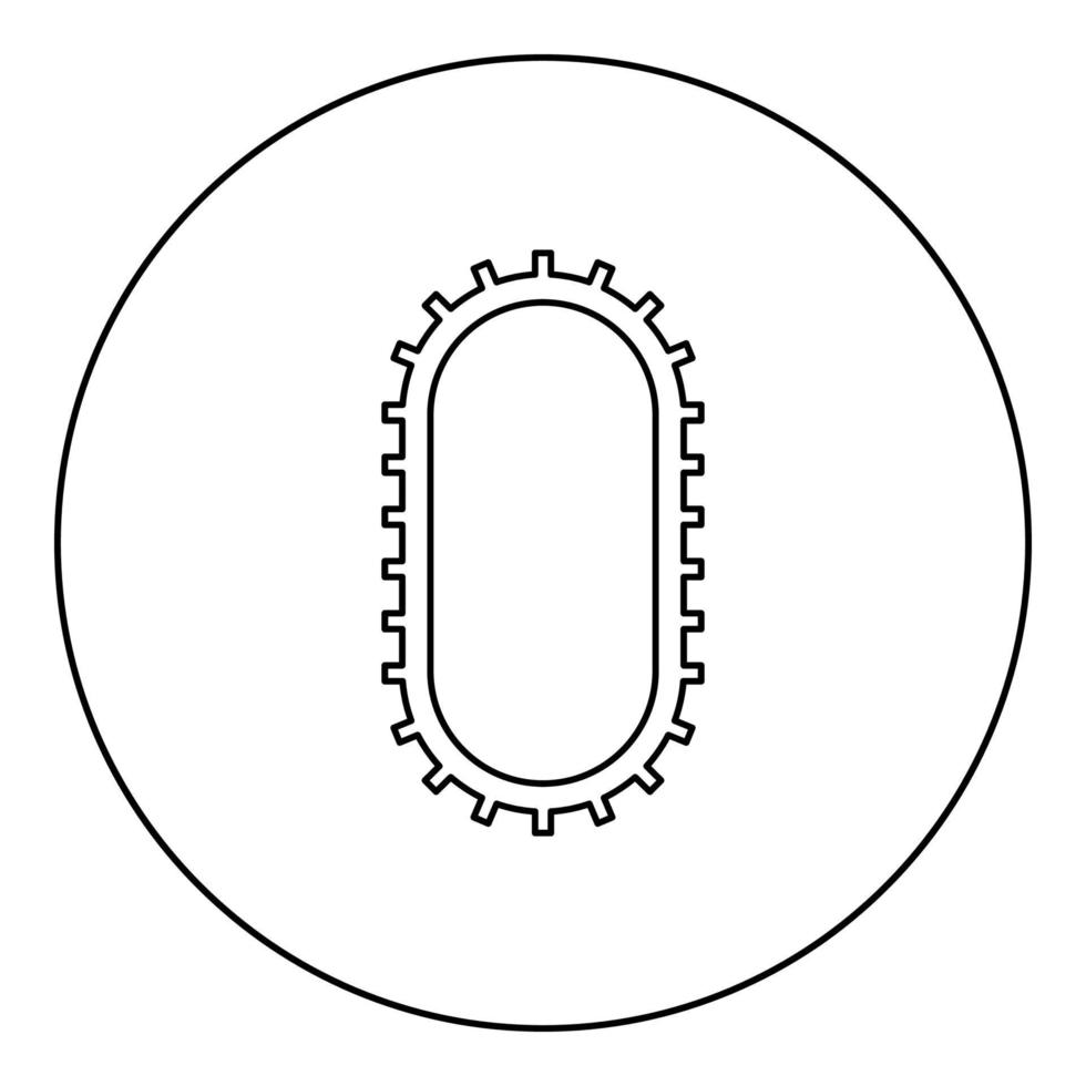 cinghia per lavatrice motore cintura senza cintura icona in cerchio rotondo colore nero illustrazione vettoriale immagine in stile contorno solido