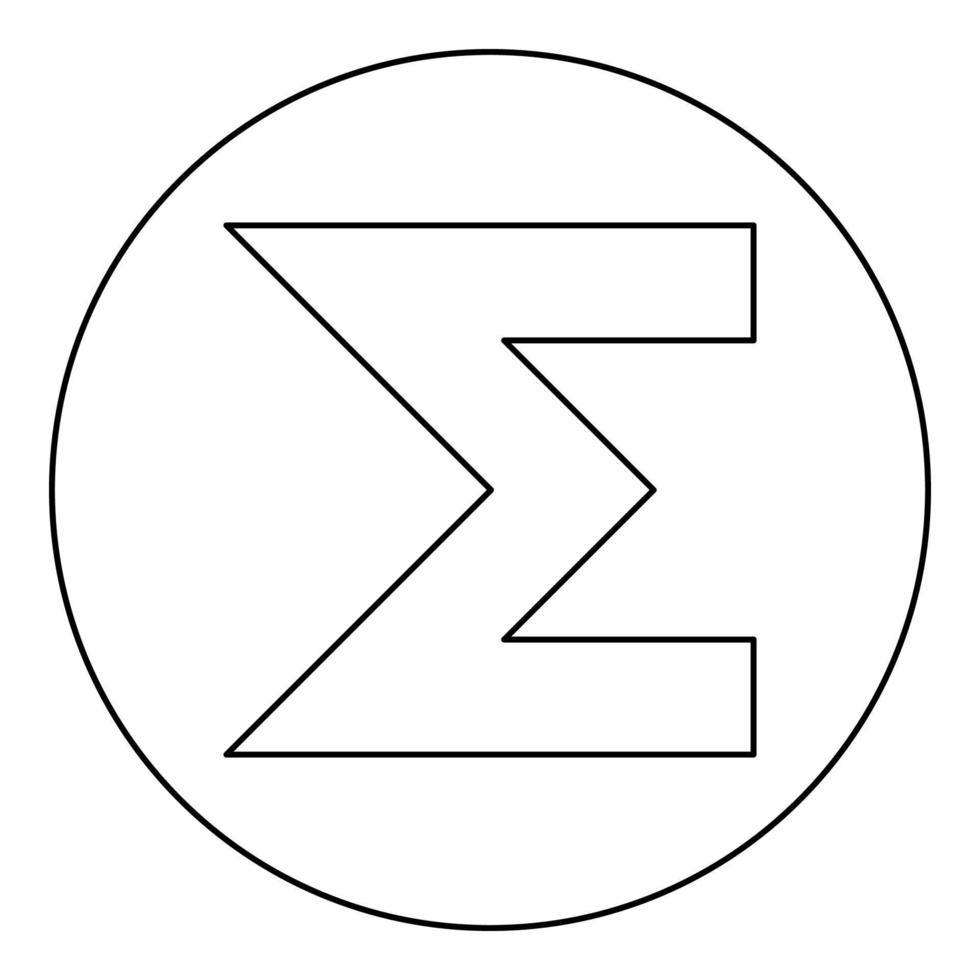 icona simbolo somma colore nero in cerchio rotondo vettore