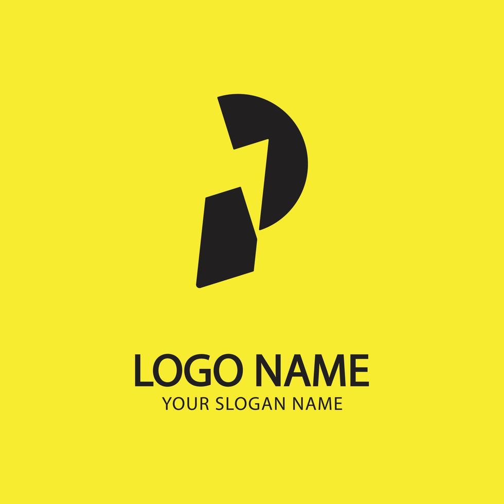 logo elettrico lettera p, combinazione lettera p e fulmine, modello logo design fulmine, illustrazione vettoriale