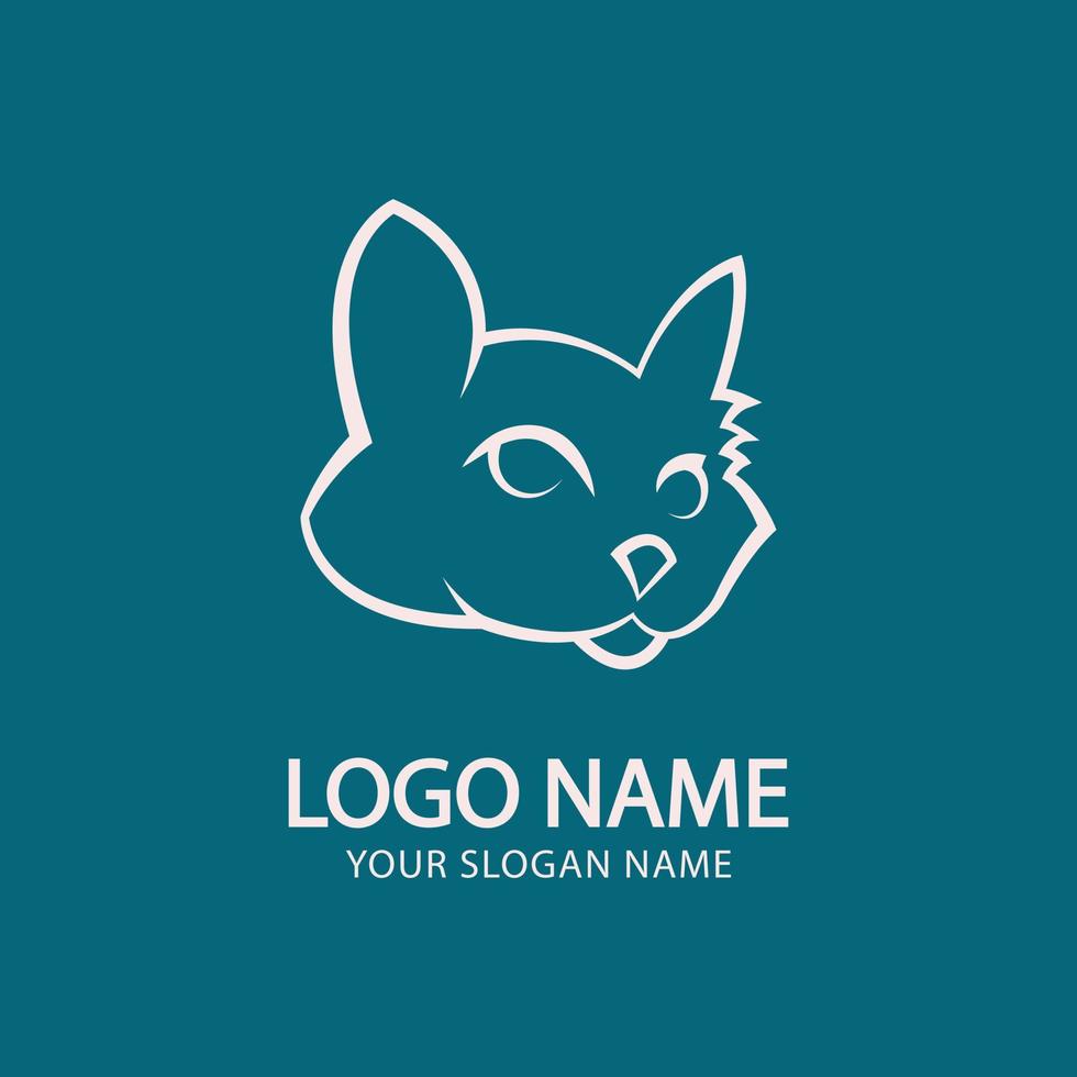 logo gatto, modello di logo vettoriale gatto astratto