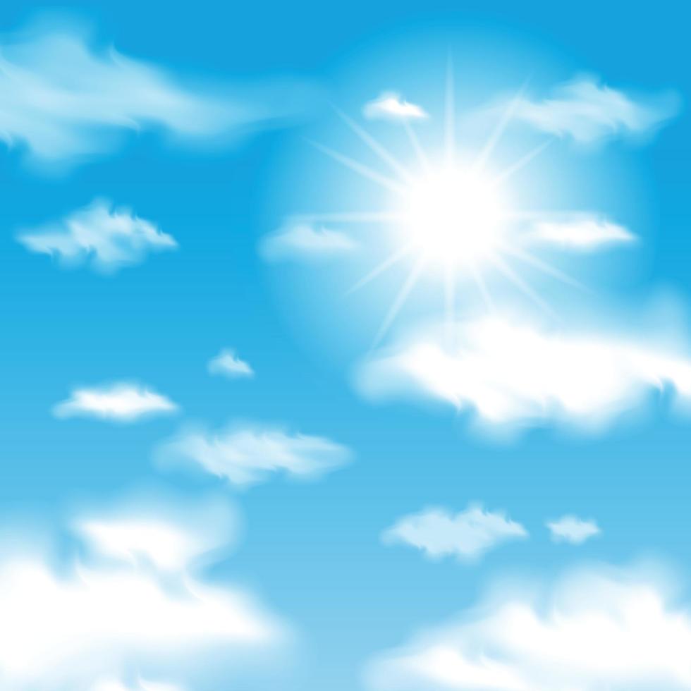 sfondo di cielo blu soleggiato vettore