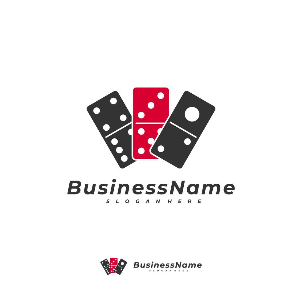 modello vettoriale del logo della carta domino, concetti di design del logo domino creativo