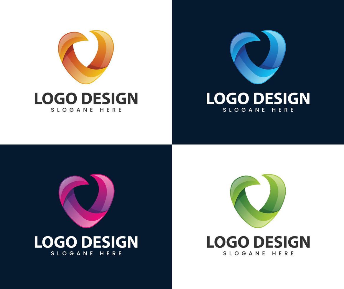 lettera v logo design moderno astratto vettore