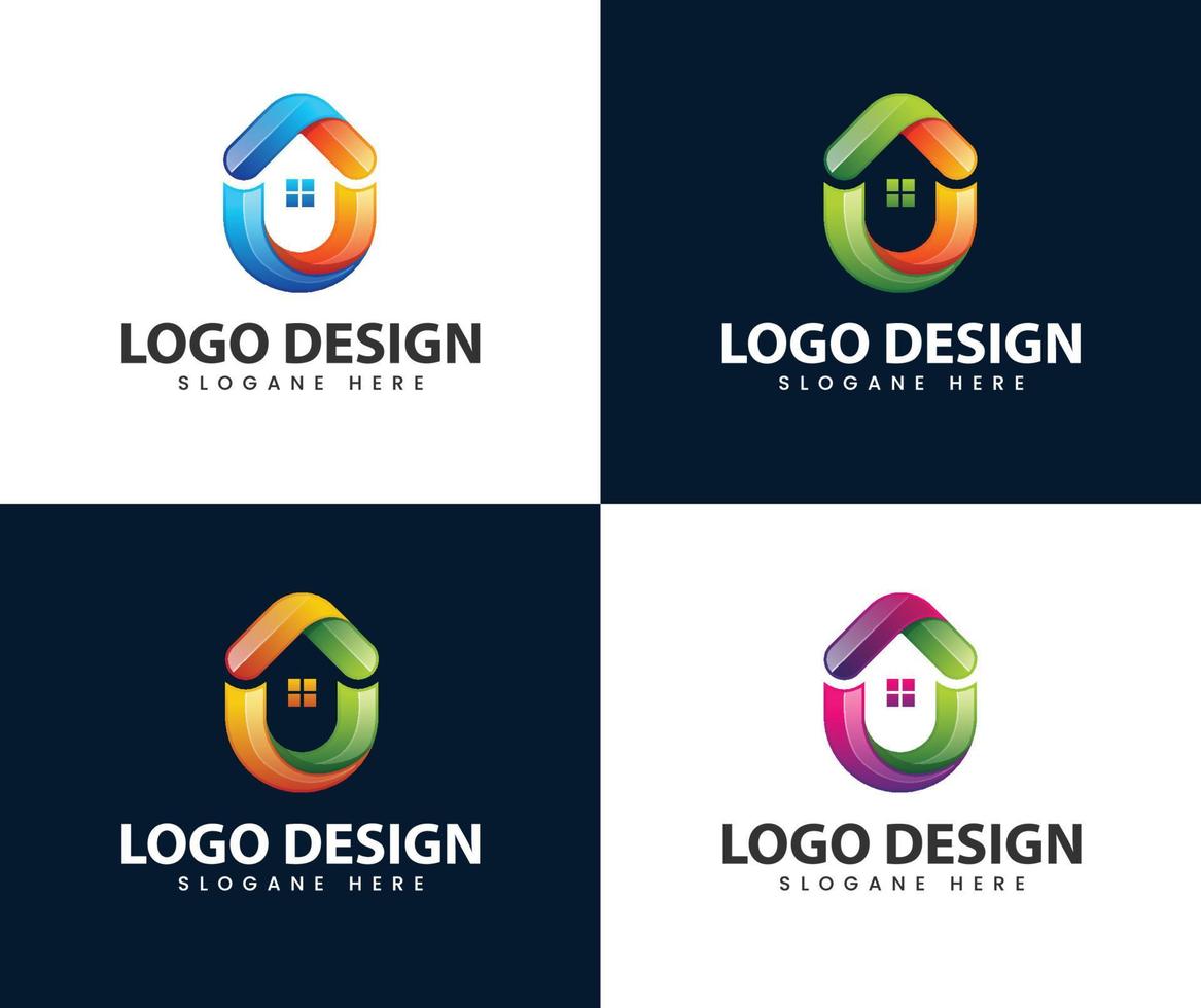 up letter u design del logo dello stato reale vettore