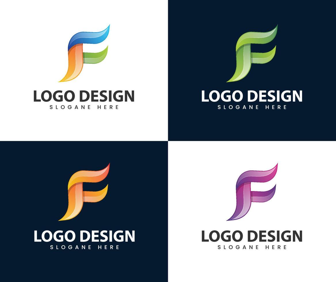 design moderno astratto del logo della lettera f vettore