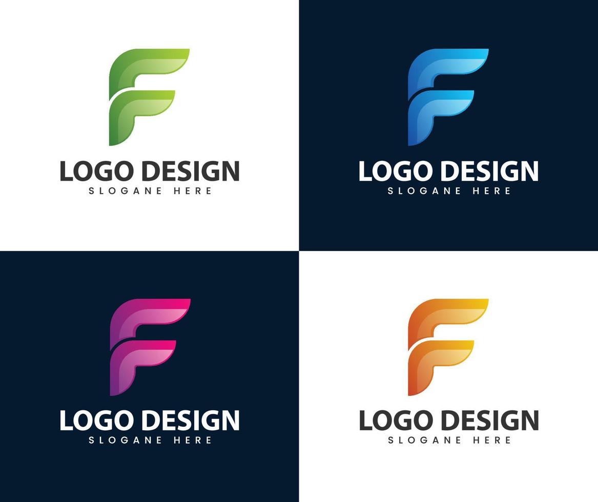 design moderno astratto del logo della lettera f vettore