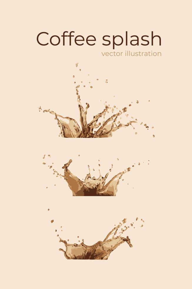 3 gocce di caffè. illustrazione vettoriale. ideale per il tuo progetto. vettore