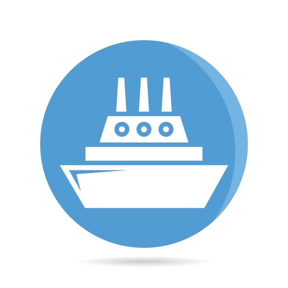 icona della nave nel pulsante rotondo blu vettore