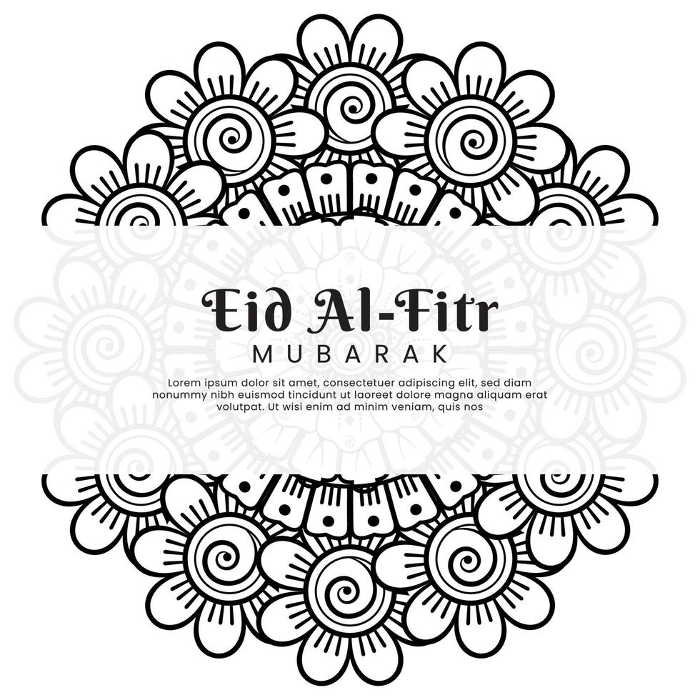 eid al-fitr con sfondo di fiori mehndi. illustrazione astratta vettore