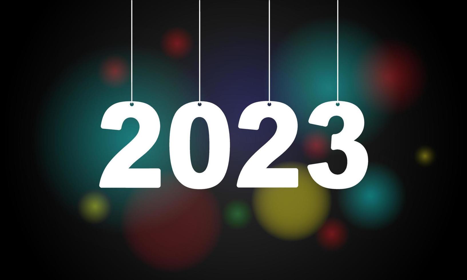 felice anno nuovo 2023 modello di progettazione di biglietto di auguri per le vacanze invernali. fine 2022 e inizio 2023. il concetto dell'inizio del nuovo anno. la pagina del calendario si gira e inizia il nuovo anno. vettore