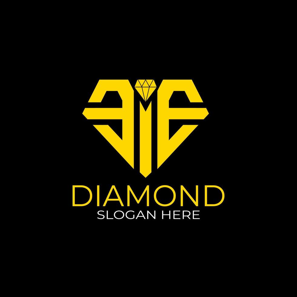 design del logo lettera e diamante. concetto di design, loghi, logogramma, modello di diamante logotipo vettore