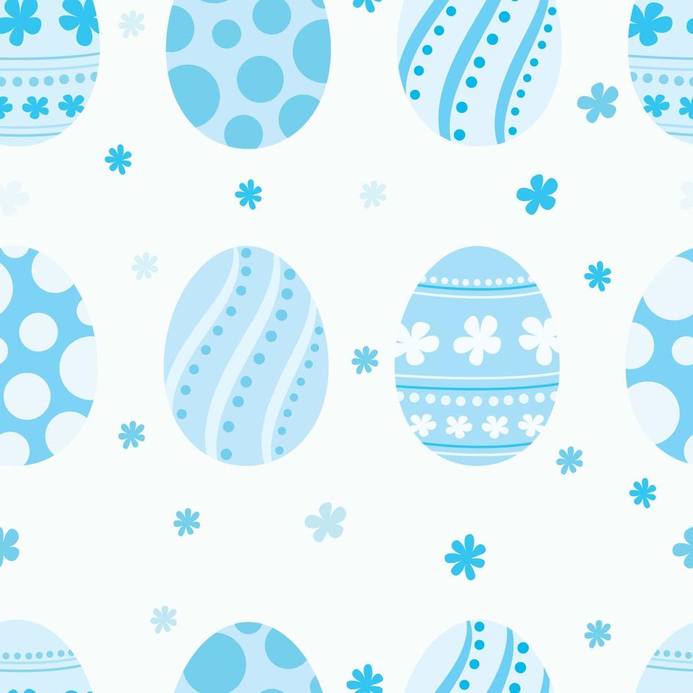 le uova di Pasqua ripetono il disegno del modello. sfondo disegnato a mano. modello vacanze per carta da imballaggio o tessuto. vettore