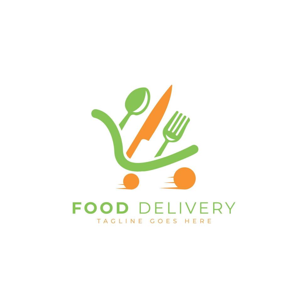 logo del ristorante modello di progettazione logo consegna cibo vettore