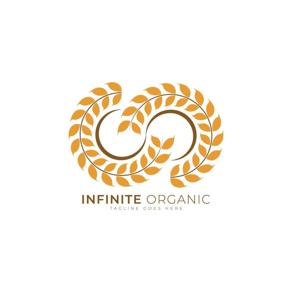 design del logo biologico infinito per l'agricoltura vettore