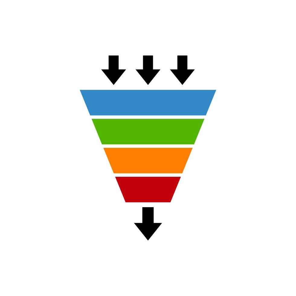 icona del vettore di imbuto del lead di vendita