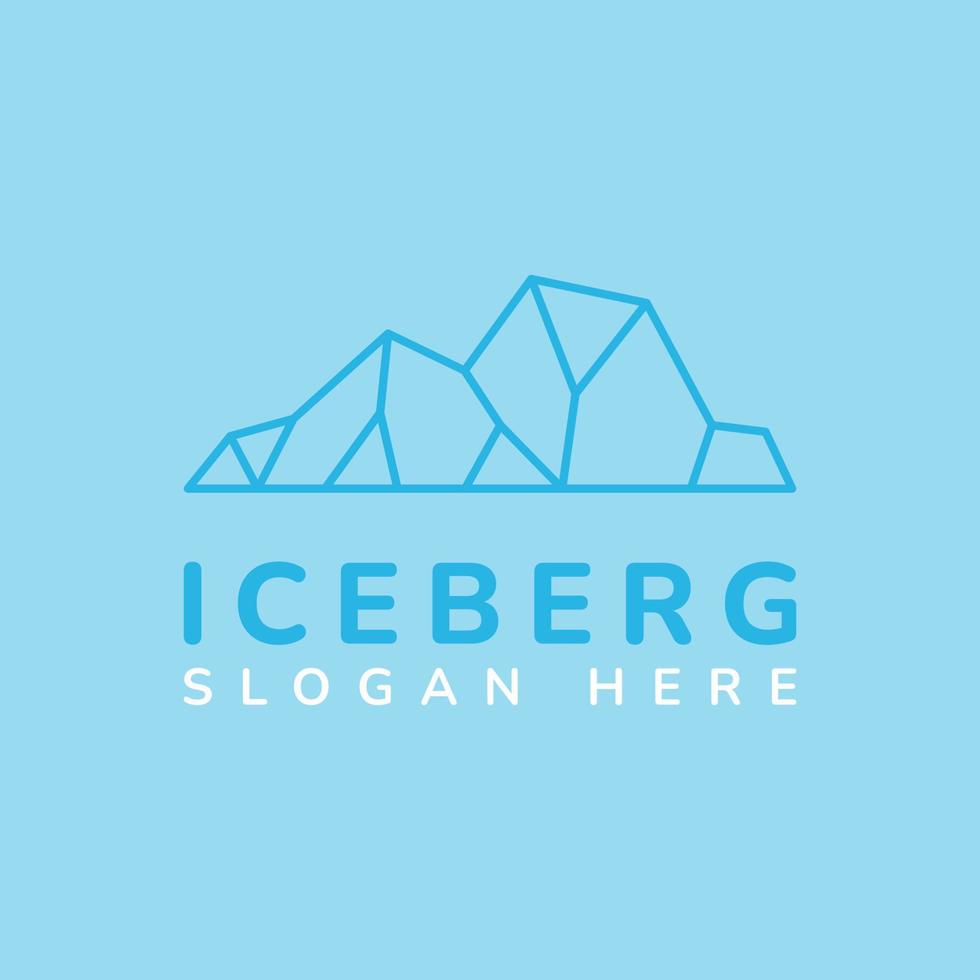 logo della montagna dell'iceberg vettore