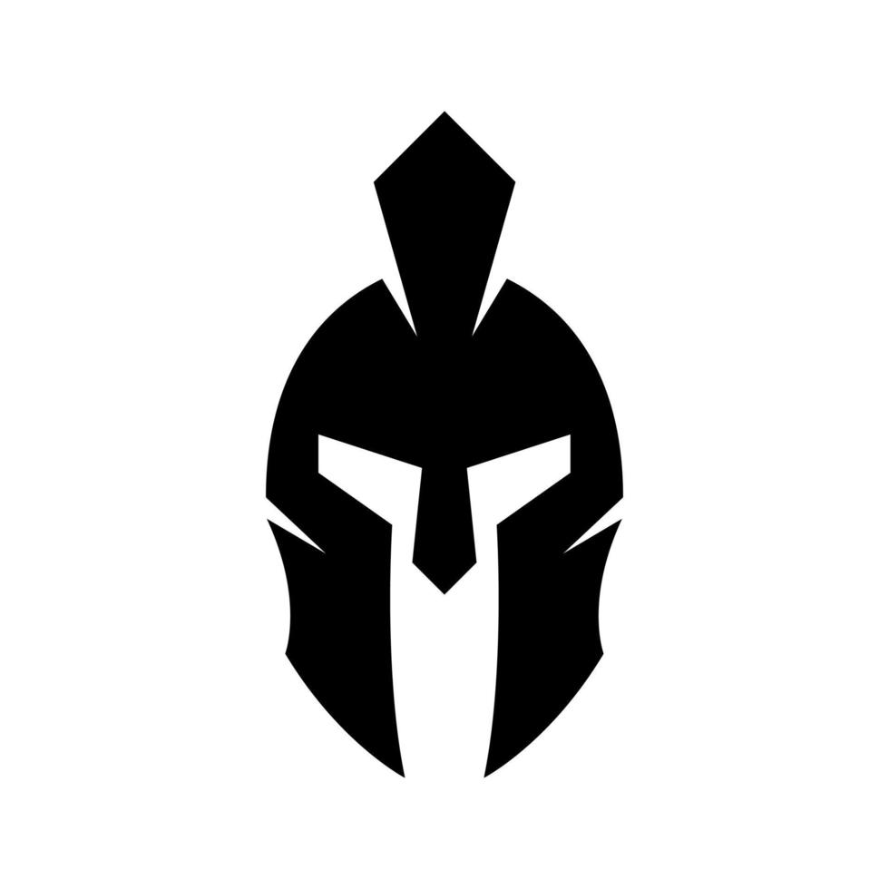 vettore di progettazione del logo del casco spartano