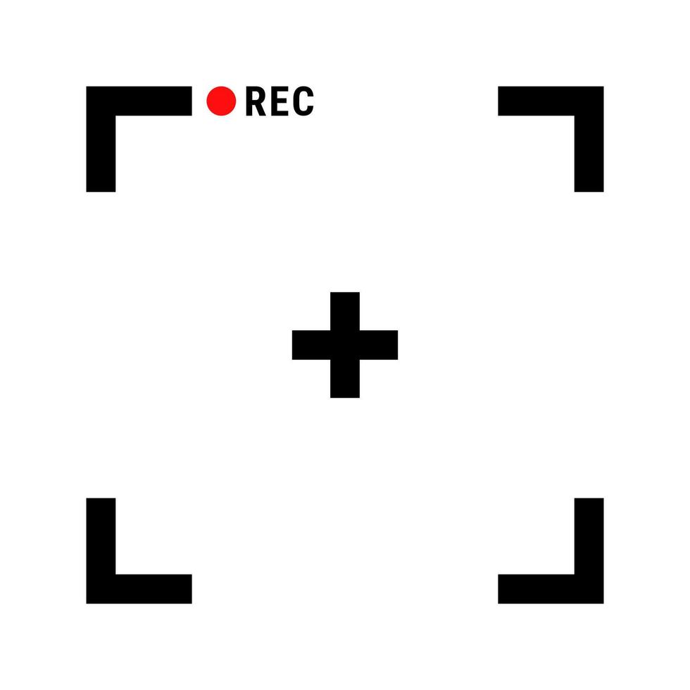 icona del vettore del mirino del registratore della videocamera