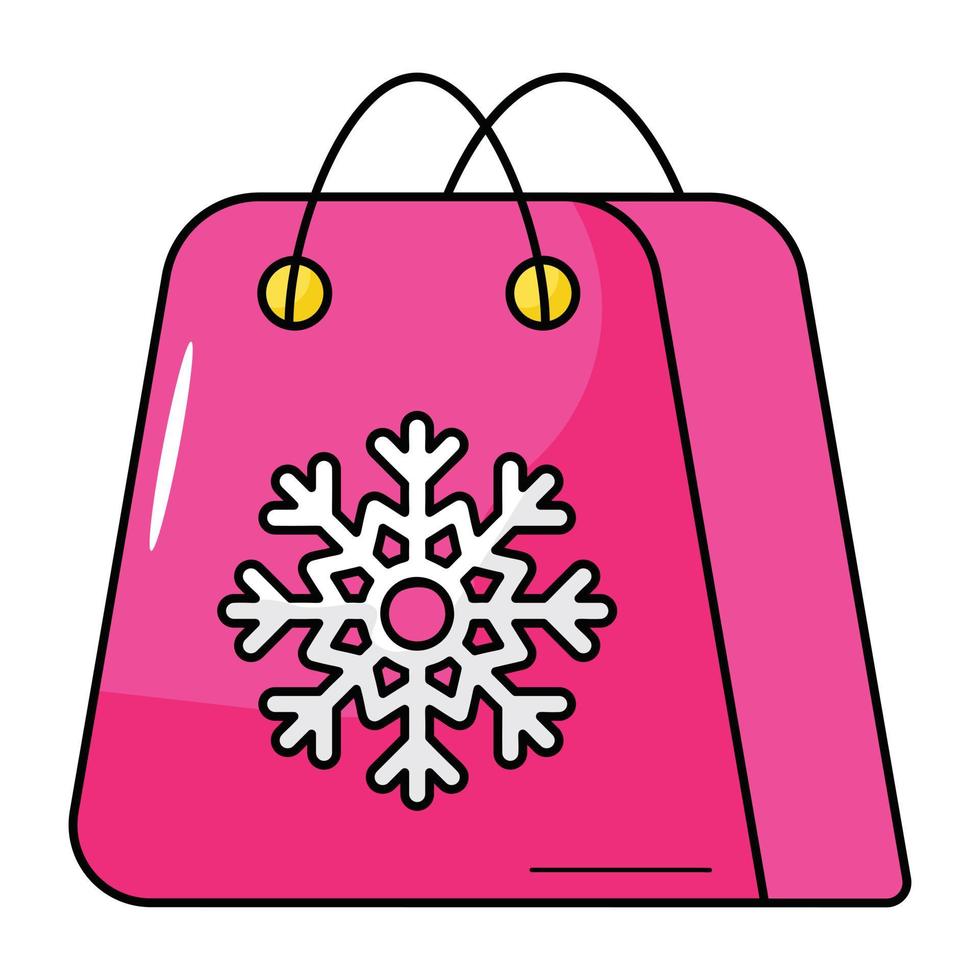 un'icona piatta ben progettata dello shopping invernale vettore