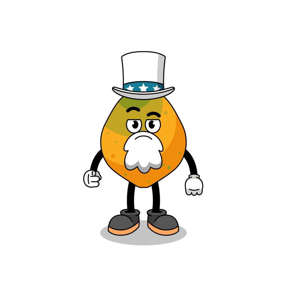 illustrazione del cartone animato di frutta papaia con ti voglio gesto vettore