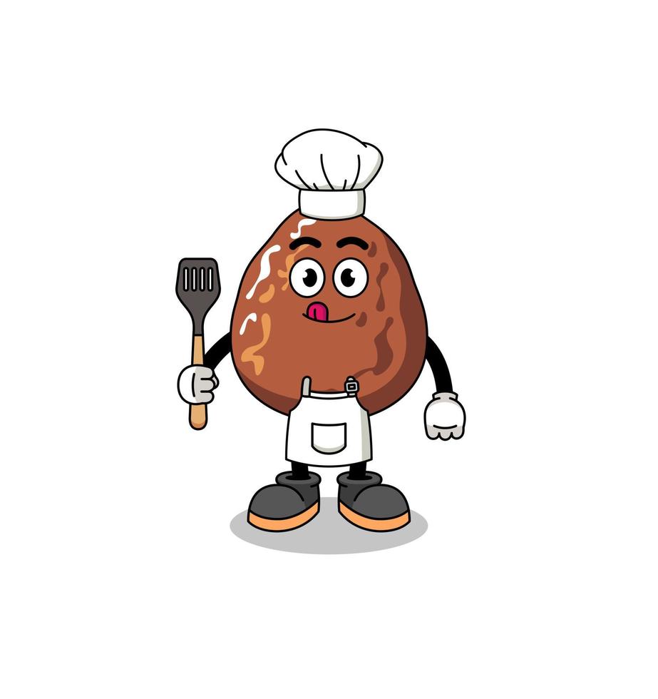 illustrazione della mascotte dello chef della frutta della data vettore