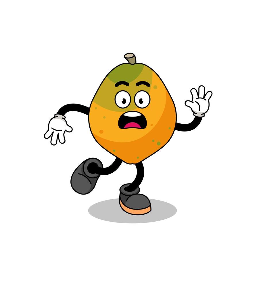 illustrazione della mascotte della frutta della papaia che scivola vettore