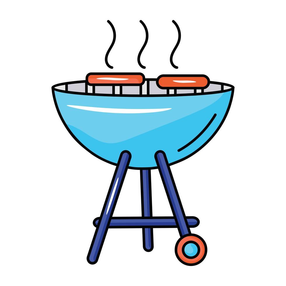 prendi questa fantastica icona piatta della griglia per barbecue vettore