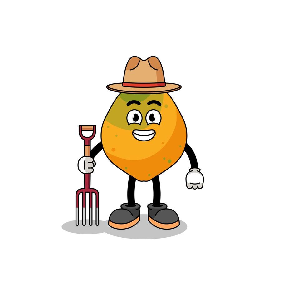 mascotte dei cartoni animati del coltivatore di frutta di papaia vettore