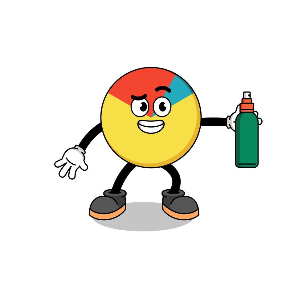illustrazione del grafico cartone animato che tiene un repellente per zanzare vettore