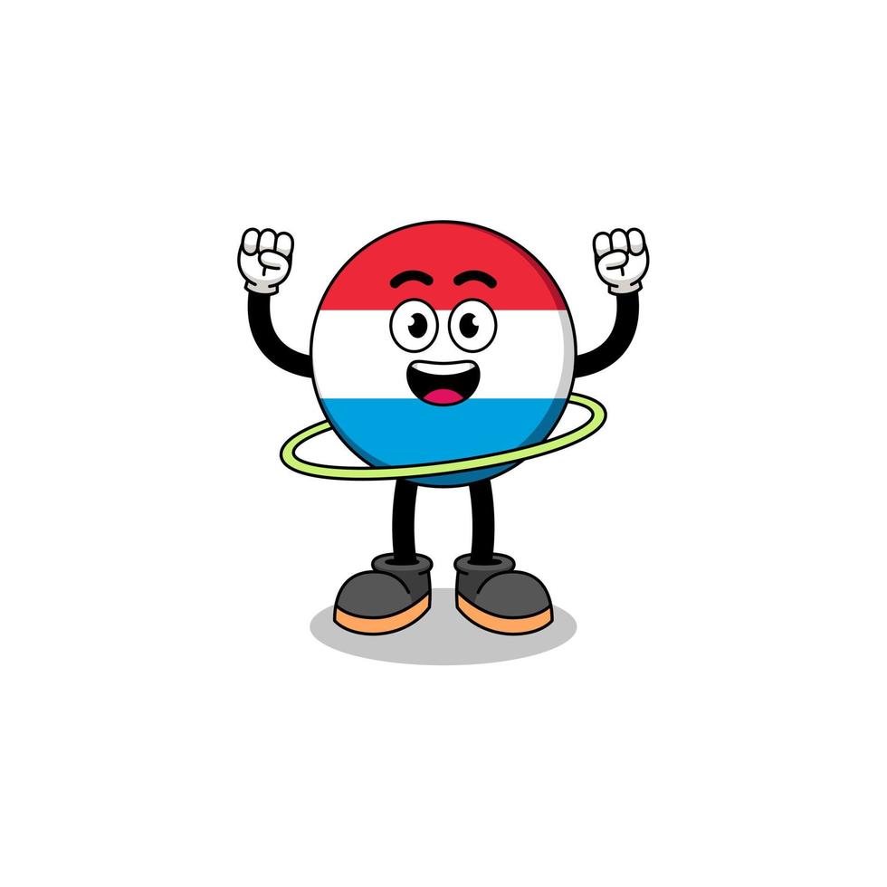 illustrazione del personaggio del lussemburgo che gioca a hula hoop vettore