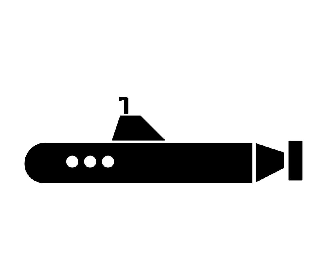 icona nera. sottomarino o barca. vettore