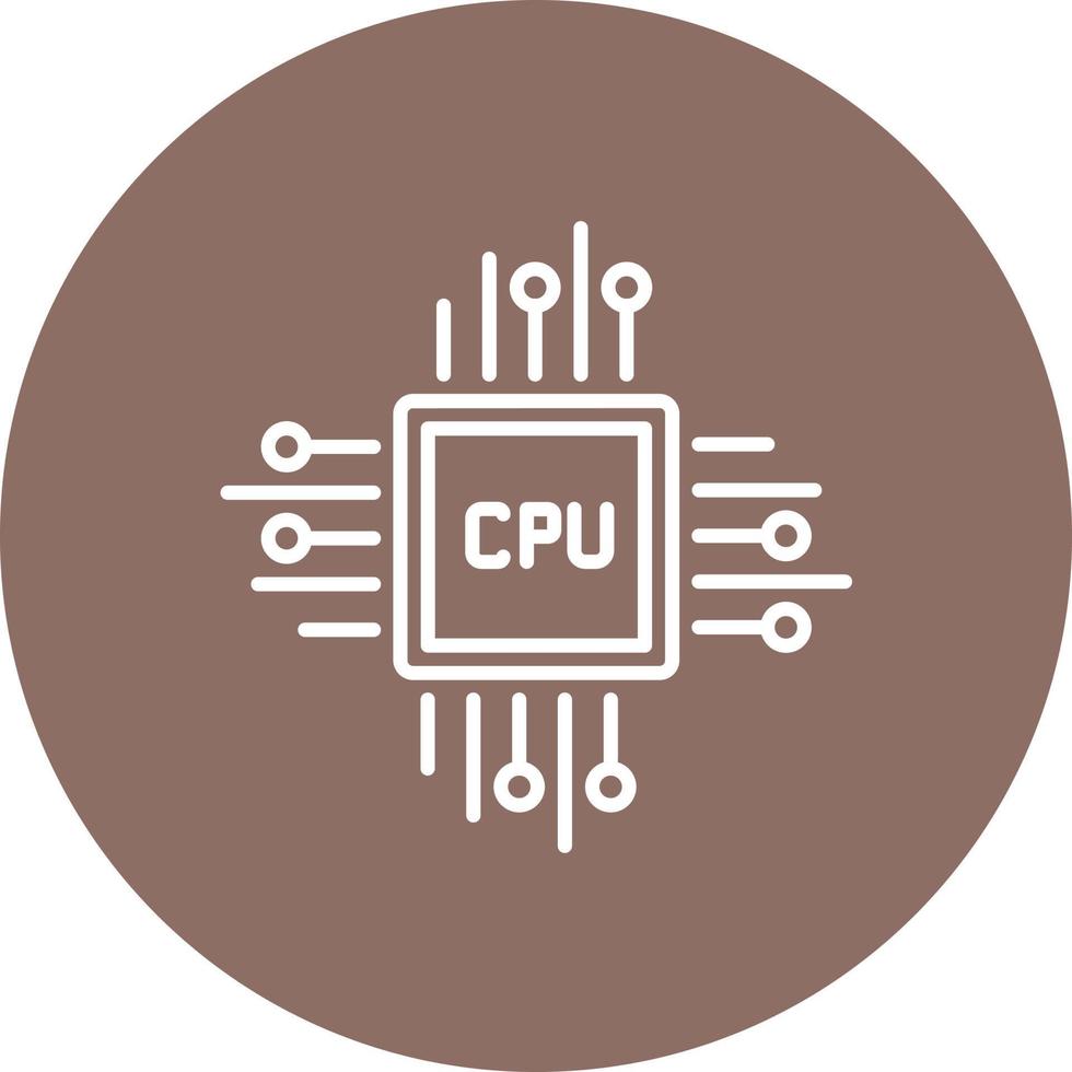 icona di sfondo del cerchio della linea del processore cpu vettore