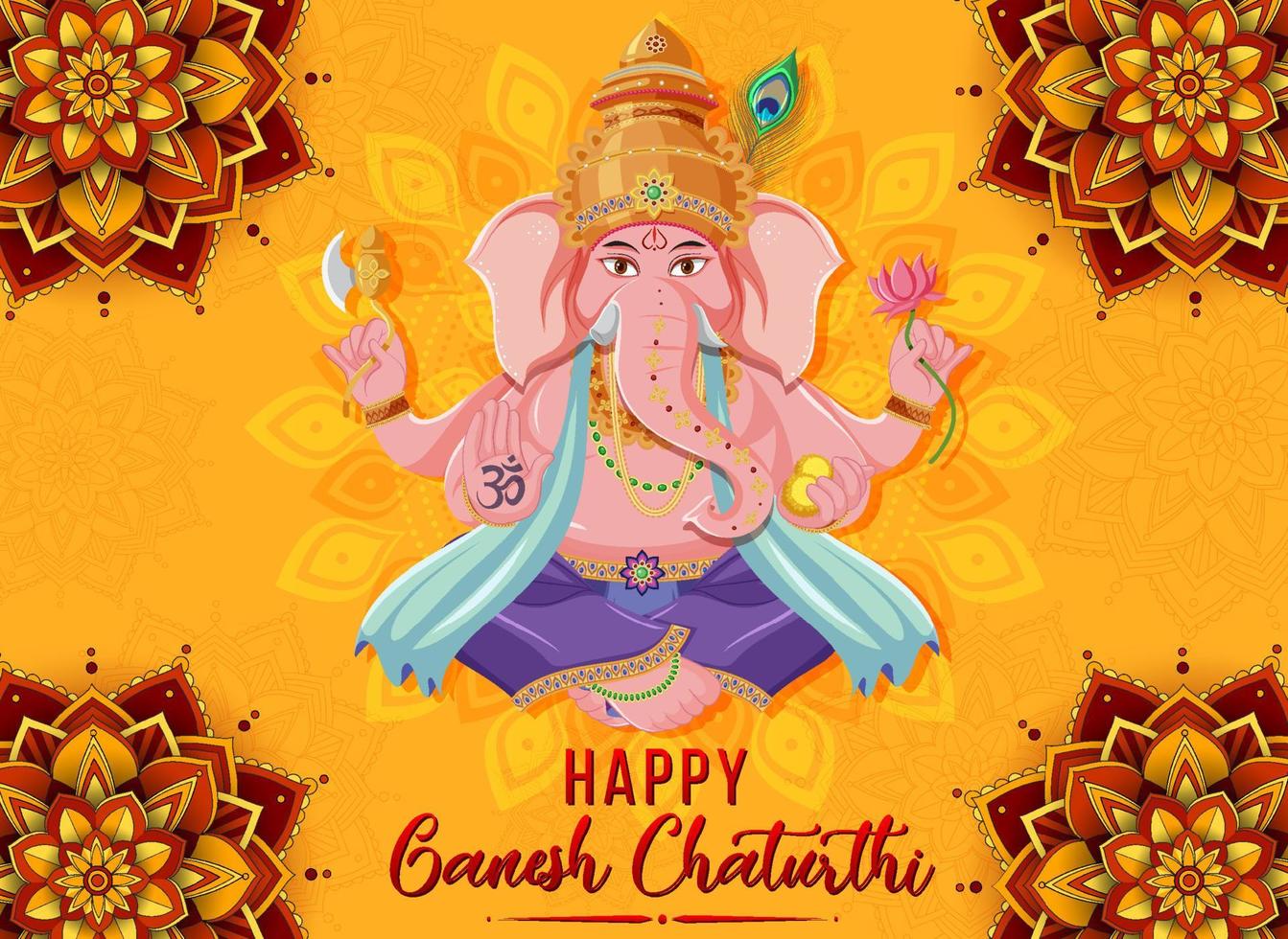 poster di felice ganesh chaturthi vettore