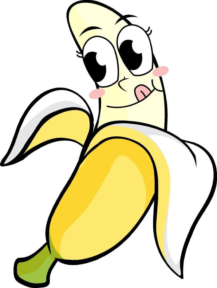 banana con la faccia felice vettore