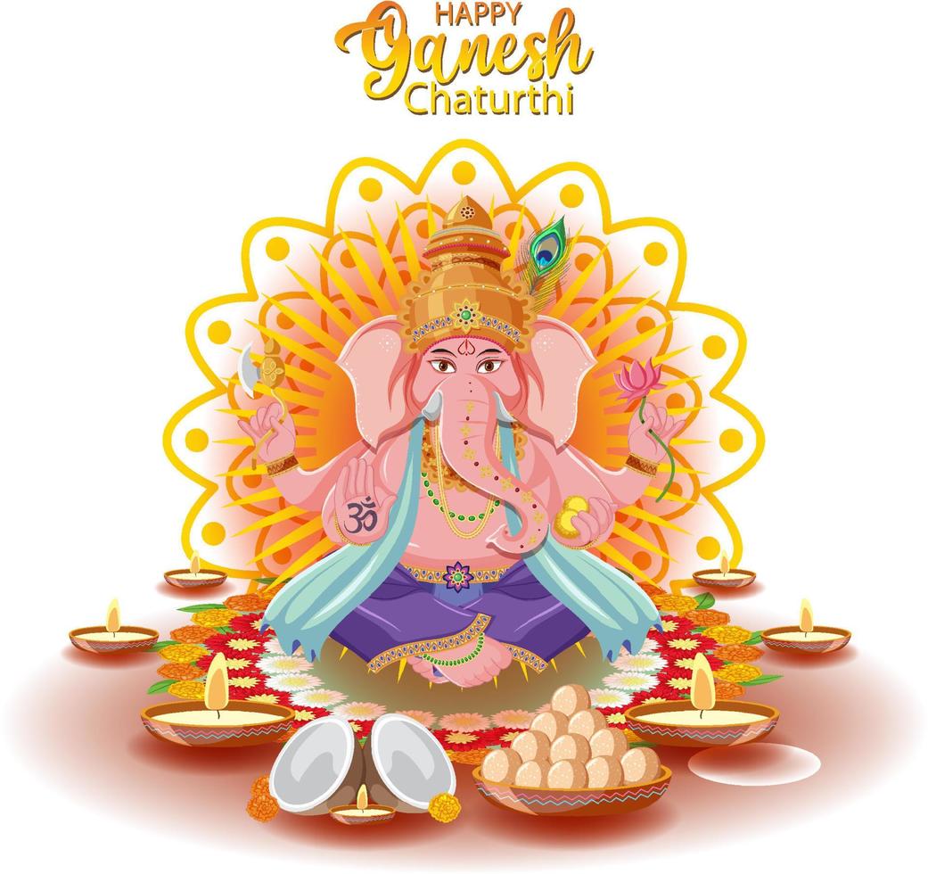 poster di felice ganesh chaturthi vettore