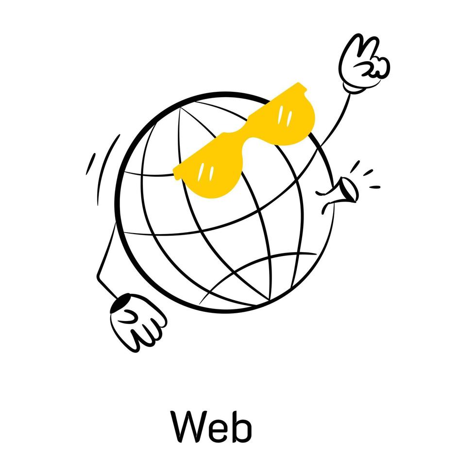 icona disegnata a mano del web progettata in formato vettoriale