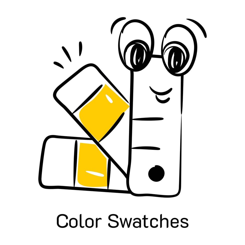 un'icona disegnata a mano personalizzabile di campioni di colore vettore