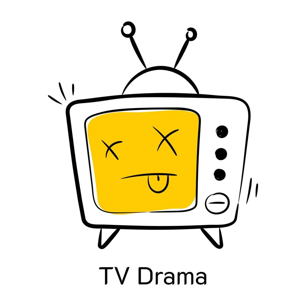 icona disegnata a mano premium del dramma televisivo vettore