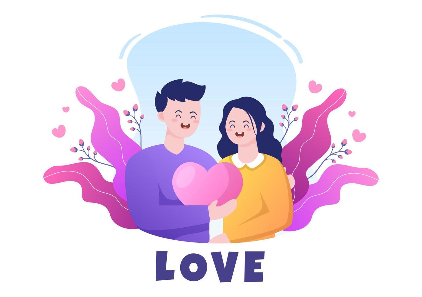 amore segno vettore cartone animato sfondo illustrazione per la cura di sé, San Valentino o te stesso icona in diverse azioni di felicità per poster