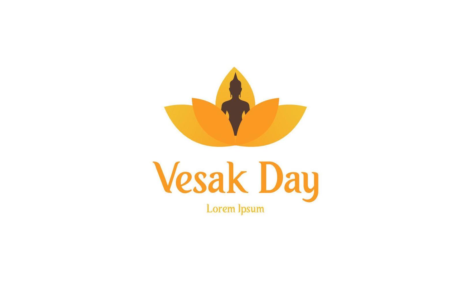 buon giorno vesak o design del logo buddha purnima vettore