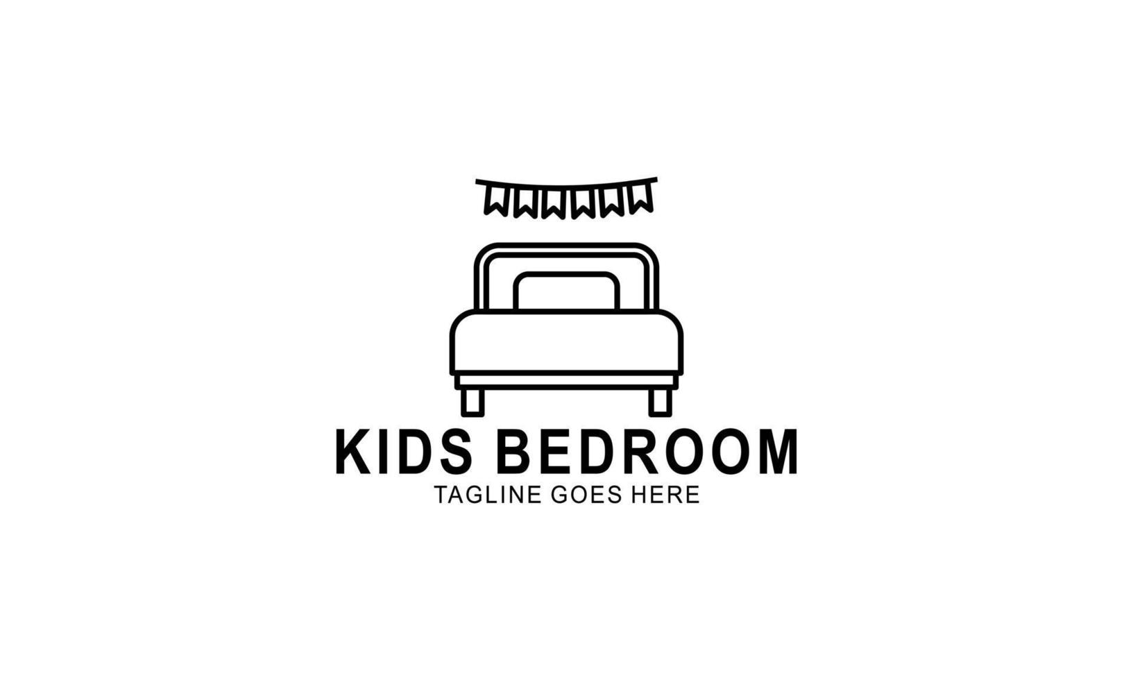 icona lineare di mobili per camerette e bambini vettore