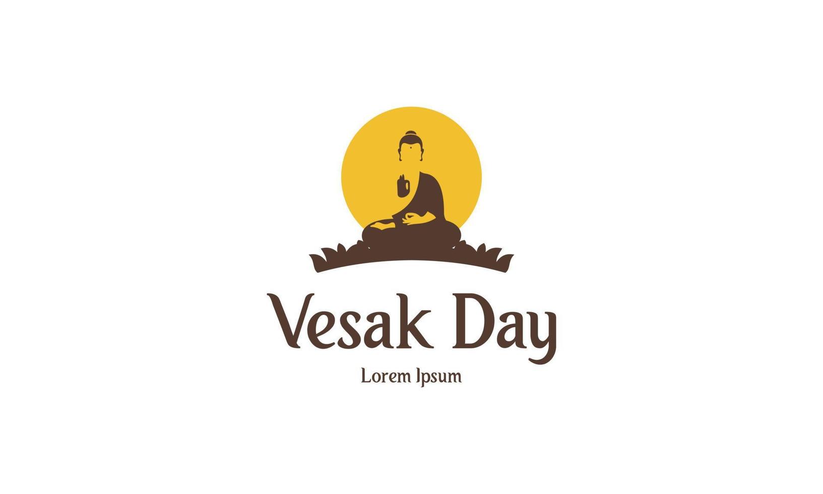 buon giorno vesak o design del logo buddha purnima vettore