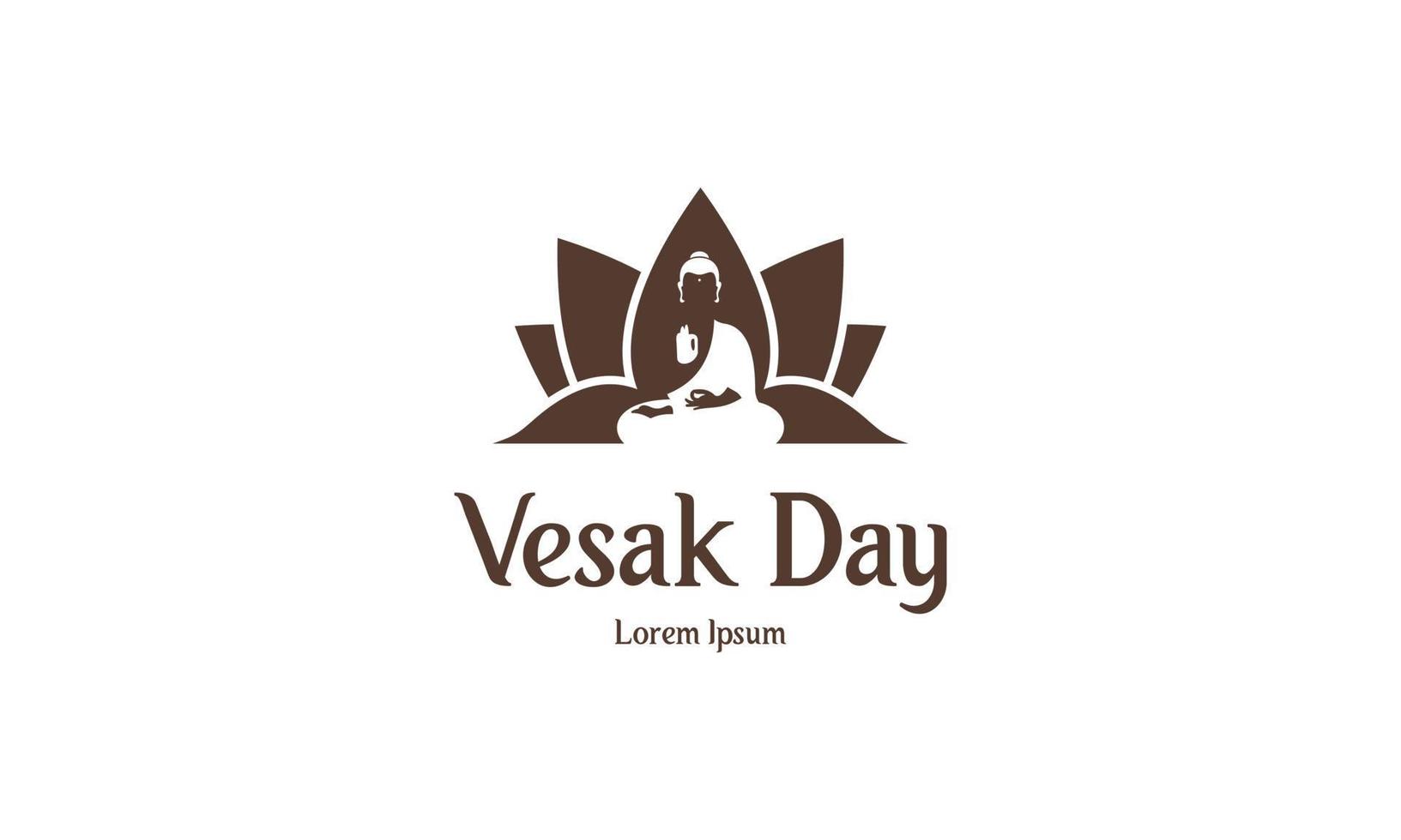 buon giorno vesak o design del logo buddha purnima vettore